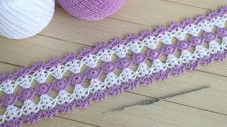 ВЯЗАНИЕ КРЮЧКОМ ажурное ЛЕНТОЧНОЕ КРУЖЕВО мастер-класс CROCHET lace ribbon- How to make Crochet Lace