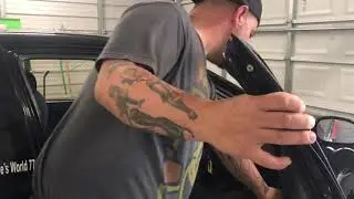Hand cutting door tint for JDM 1992 Honda Civic sir2