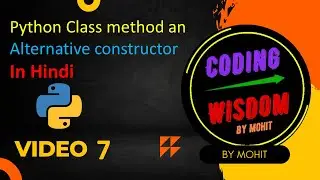 Class method in Python in Hindi  | class method an Alternative constructor 