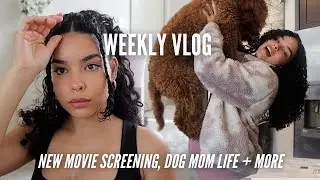 GRWM FOR A NEW MOVIE SCREENING, DOG MOM LIFE, NEW CURLY HAIR PRODUCTS + MORE (weekly vlog)
