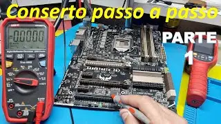 Conserto passo a passo da placa mãe ASUS Sabertooth Z87. [Parte 1].