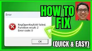 How To FIX RegOpenKeyExW Failed Function Result 2 (Error Code 0) ⚡ Quick & Easy 2026 PC Fix