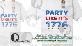 Clothing Design Preview - party like its 1776love my countryusa patriotic - SVG, DXF, JPG, PDF, PNG