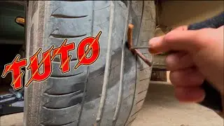 comment réparer un pneu de voiture avec une mèche sans démonter  la roue