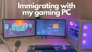 Immigrating with my gaming PC 🎮 upgrading + building my new white and purple PC 💜