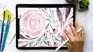 Simple Loose Watercolor Florals in Procreate