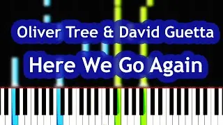 Oliver Tree & David Guetta - Here We Go Again Piano Tutorial