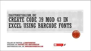How to create Code 39 MOD 43 barcodes in Excel using Barcode Fonts