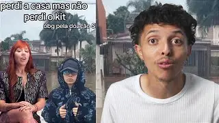 Jovens reagindo a doações de SP para o Rio Grande do Sul.