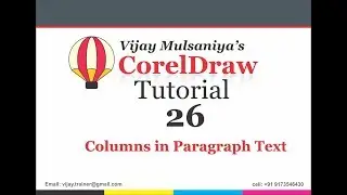 Columns in paragraph text in Corel Draw Lesson 26