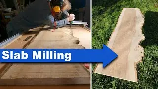 Flattening a Big Ash Slab on my Homemade Router Sled Mill