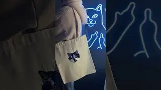 Вышивка домашнего питомца на шоппере #вышивка