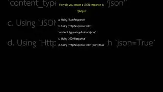 How do you create a JSON response in Django
