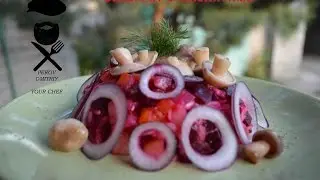 Лёгкий винегрет с маслятами