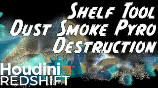 Dust Pyro Smoke from Destruction Simulation using Houdini's Shelf Tool