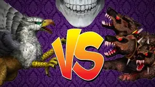 Heroes of Might and Magic III. Royal griffin VS Cerberus