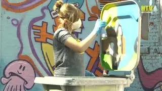 Zie die kunstige graffiti