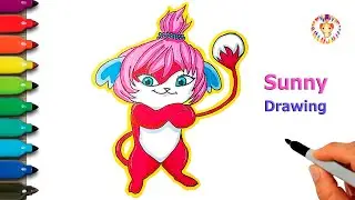 How to draw Sunny 💗💛 Sunny drawing easy step by step | Popples Netflix