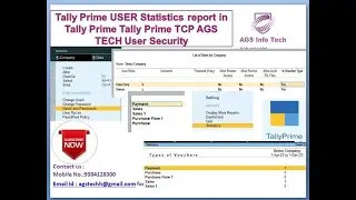 User report Security in Voucher type access to Tally Prime TDL AGSTECH Statistics report Access