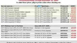 ACT 2009 Database Software Maximize Value - Update