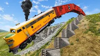 CR4Z1 Realistic Train Crashes  - Beamng.Drive