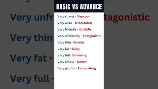 Basic Vs Advance English Words- 16 #howtofluentinenglisheasily #viralvideo  #englishspeakingpractice