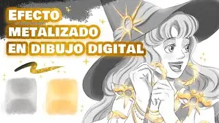 DIBUJAR EFECTO METALIZADO Y EFECTO ORO EN DIGITAL| tutorial paso a paso para dibujar metales y joyas