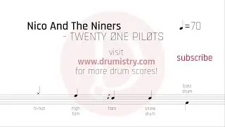 Twenty One Pilots - Nico And The Niners Drum Score