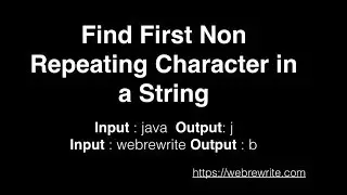 Find First Non Repeating Character in a String (Revisited)