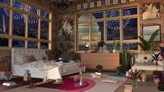 Watch July Fireworks in Cozy Capitol Hill Bedroom  - Fireworks Lofi Ambience