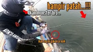 Bagan babe doyok || bekas bagan rubuh jadi rumpon ikan babon 😱