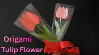 🌷 How to Make an Easy Origami Tulip Flower 🌷 | Step-by-Step Paper Flower DIY for Beginners