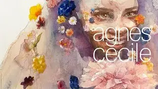 eccentric beauty - watercolor portrait