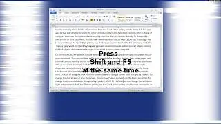 jump to the cursor's previous position in your Word document Shift + F5