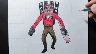 How to draw Titan Speaker Man step by step
