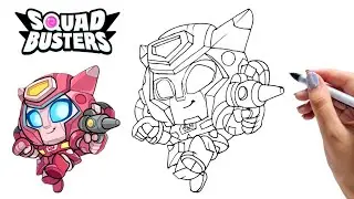 How to draw New Elita-1 from Squad Busters