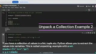 Unpack a Collection - example 2
