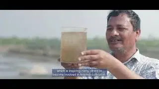 Salt Farmers Smiling for Cultivate Artemia