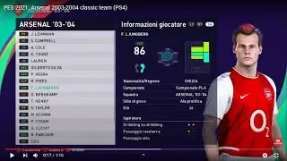 PES 2021: Arsenal 2003-2004 classic team (PS4)