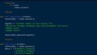 Python SQLITE database demonstration PT1