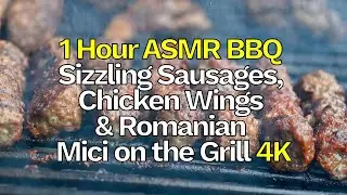 1 Hour ASMR BBQ – Sizzling Sausages, Chicken Wings & Romanian Mici on the Grill 4K
