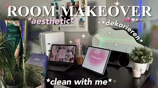 aesthetic *CLEAN GIRL* room makeover VLOG 🎀💞🧘🏼‍♀️ tidying up & decorating