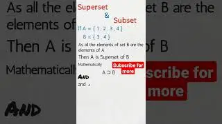 Sets | Set | Subsets of a set | Superset | Super | Superset of a set | Difference| subsets