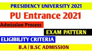 Presidency University Kolkata admission 2021.