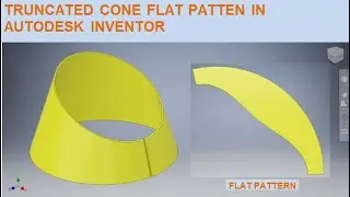 Truncated Cone in Autodesk Inventor Sheet metal || Flat Pattern of Cone In Sheet Metal Inventor 3d
