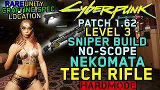 Cyberpunk 2077 - Patch 1.62 - Sniper Build - No-Scope Nekomata Sniper Rifle At Level 3 - Hard Mode