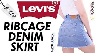LEVI'S  Ribcage Denim Skirt | Unboxing & Try-On | AERIN