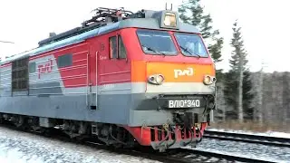 «ПАРА ЭЛЕКТРОВОЗОВ» ВЛ10К-340 + ВЛ10К-1525 с грузовым поездом