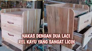 membuat nakas dengan dua laci dari rel kayu yg licin