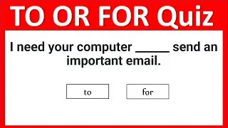 To And For Quiz | Grammar test